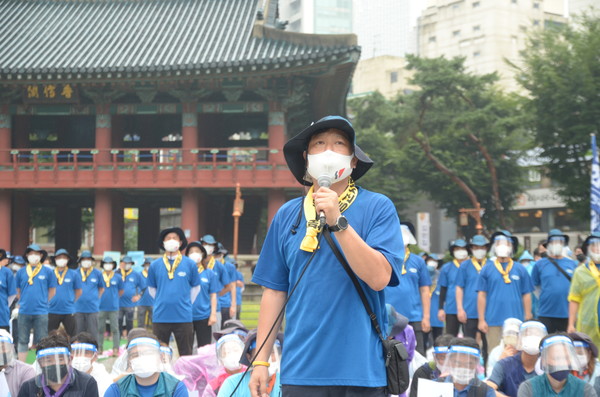▲ 변희영 민주노총 21기 중앙통일선봉대 총대장.