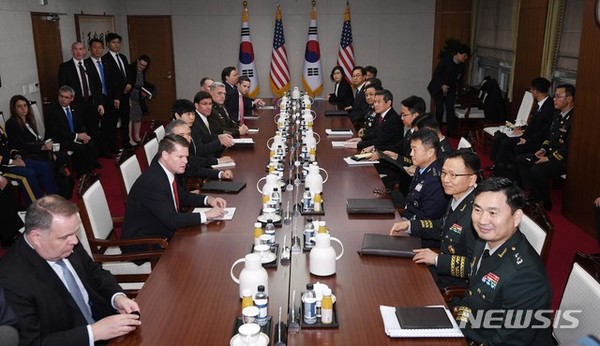 ▲ 지난 11월 15일 서울 용산구 국방부에서 제51차 한·미 안보협의회(SCM) 고위회담이 열리고 있다. [사진 : 뉴시스]