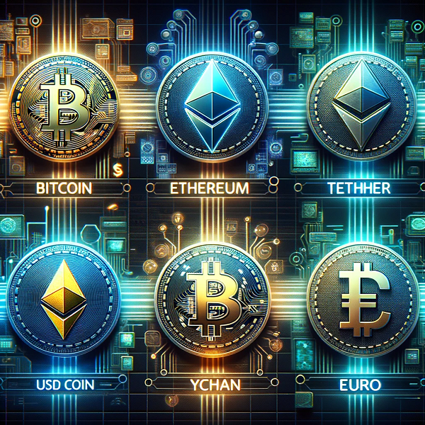 비트코인, 이더리움, 테더, usd코인, 디지털 위안화, 디지털 유로화
