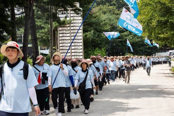 8월 15일 2025 자주평화실천단 '내란외환 전쟁세력 청산하자! 전쟁유도 드론작전사령부 규탄대회' ⓒ민주노총