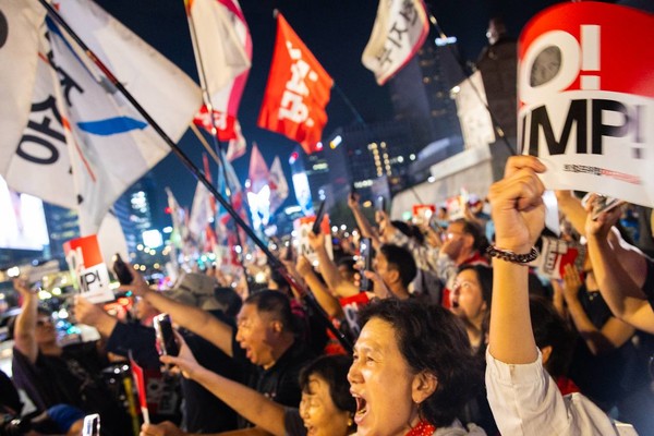 한국노동자 구금, 인권유린 규탄! 대미투자 철회! 트럼프위협저지 긴급행동 ⓒ민주노총